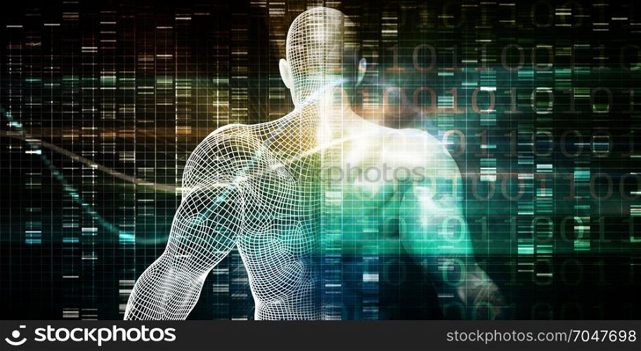 Science Body Research and Development Anatomy Concept. Science Body Research
