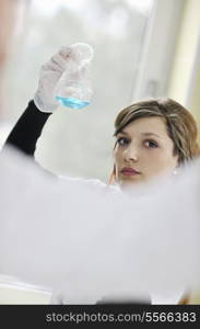 science chemistry classes with young student woman in labaratory