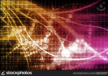 Science Fiction Background with Alien Concept Design. Cloud Computing