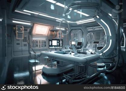 science fiction laboratory interior created by generative AI
