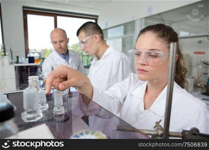Science student working in lab