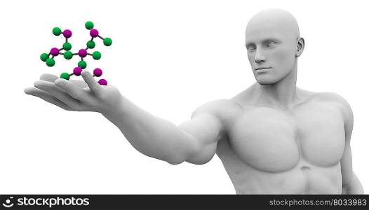 Science Technology and 3d Genetic Atomic Concept