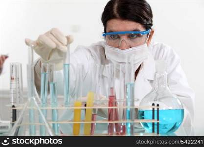 scientist making analysis in a lab