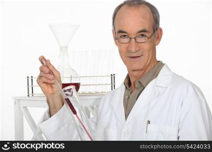 Scientist performing an experiment