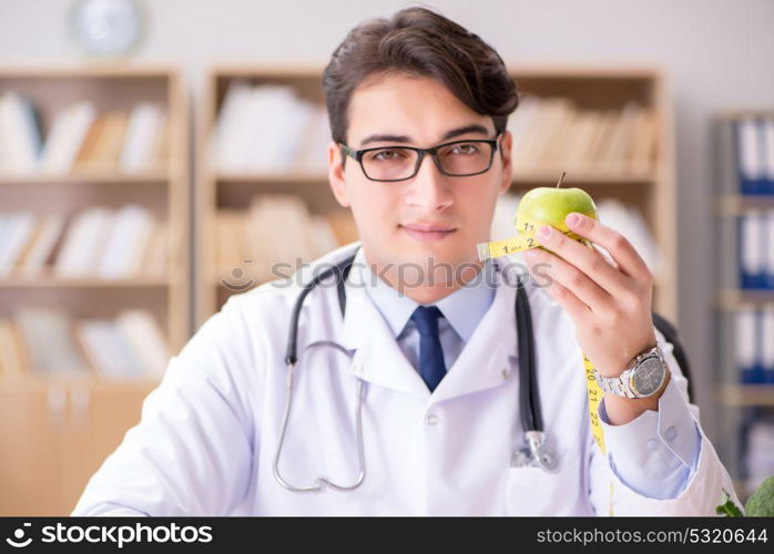 Scientist studying nutrition in various food