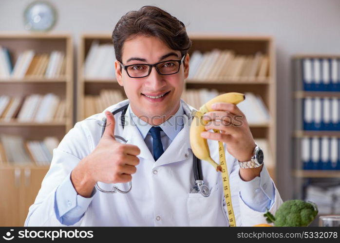 Scientist studying nutrition in various food