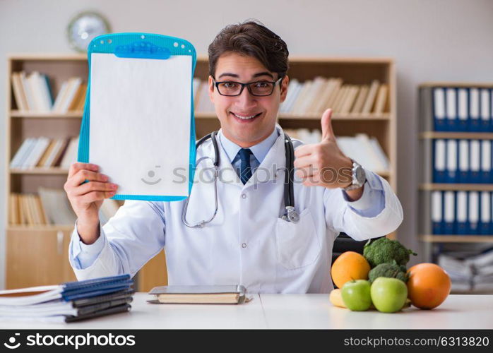 Scientist studying nutrition in various food