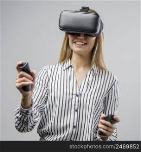 scientist using virtual reality headset