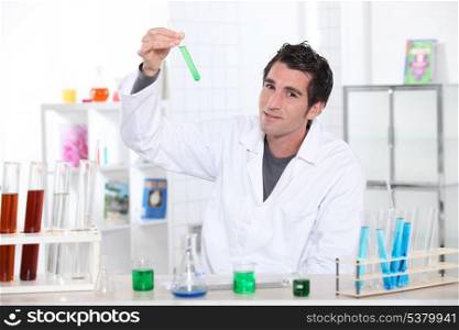 Scientist wearing lab coat
