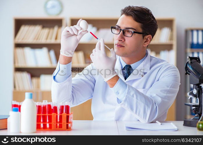 Scientist working on organic fruits and vegetables