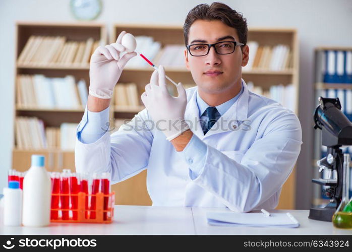 Scientist working on organic fruits and vegetables