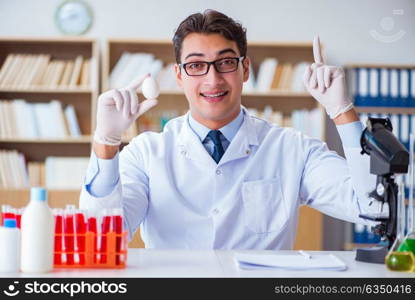 Scientist working on organic fruits and vegetables