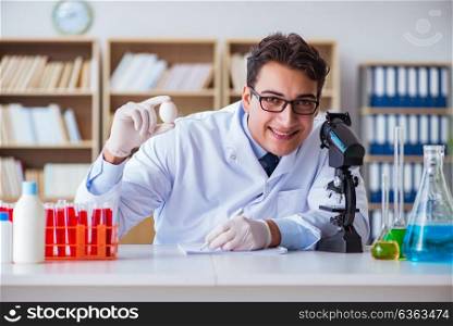 Scientist working on organic fruits and vegetables