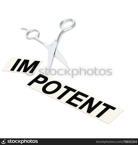 Scissor cut impotent image with hi-res rendered artwork that could be used for any graphic design.. Scissor cut impotent