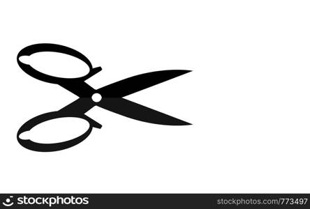 Scissors and dotted lines with arrow shape, 3D rendering