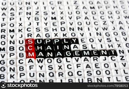 SCM Supply Chain Management written on black and white dices
