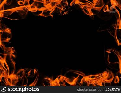 scope from fiery flame on black