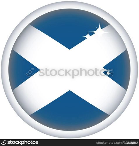 Scotish sphere flag button, isolated vector on white