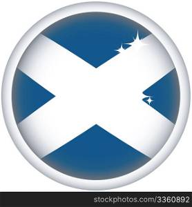 Scotish sphere flag button, isolated vector on white
