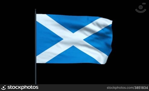 Scotland Flag Waving, Seamless Loop