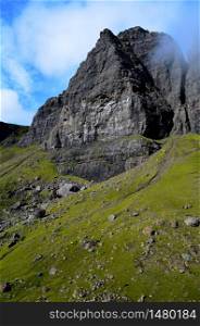 Scottish Old Man of Storr rock formation on the Isle of Skye.