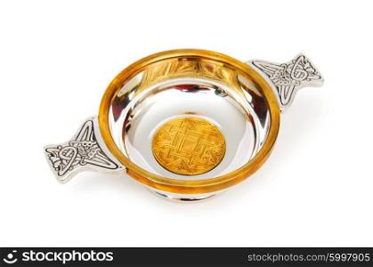 Scottish quaich isolated on the white background