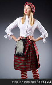 Scottish traditions concept with person wearing kilt