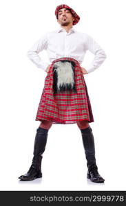 Scottish traditions concept with person wearing kilt