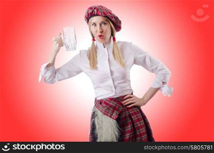Scottish traditions concept with person wearing kilt