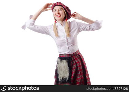 Scottish traditions concept with person wearing kilt