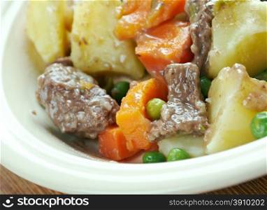 Scouse - type of lamb or beef stew. stew commonly eaten by sailors throughout Northern Europe, which became popular in seaports Liverpool.