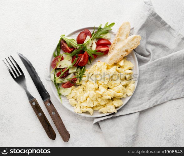 scrambled eggs plate. High resolution photo. scrambled eggs plate. High quality photo