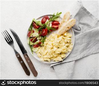 scrambled eggs plate. High resolution photo. scrambled eggs plate. High quality photo