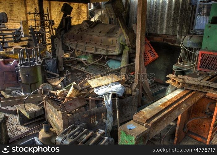 Scrap machinery, Worcestershire, England.&#xA;
