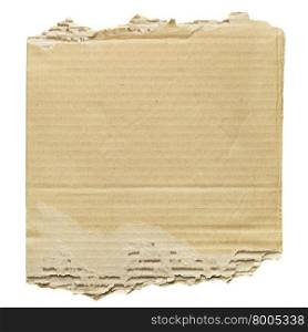 Scrap of cardboard isolated over the white background