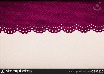 Scrap paper with lace - beige color and natural texture. Scrap paper background
