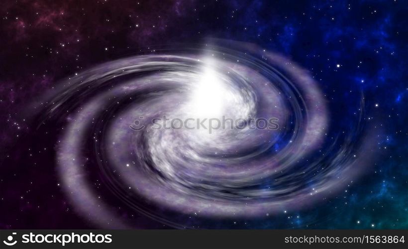 Screen Flying to Rotating Spiral Galaxy Space Floating Space Background. Deep space exploration. travel near big in star fields and nebula. Barred Spiral Galaxy Turning in the Universe Stars. motion