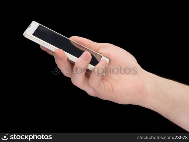 screen mobile phone in female hand