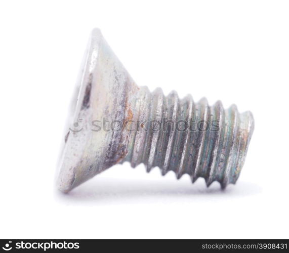 screw on white background