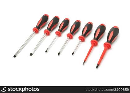 screwdrivers isolated on a white