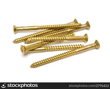 Screws on a white background