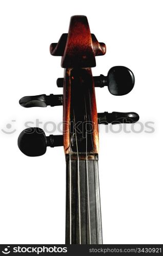 scroll of violin isolated on white background