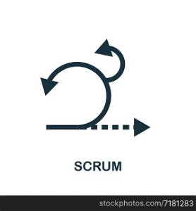 Scrum vector icon illustration. Creative sign from agile icons collection. Filled flat Scrum icon for computer and mobile. Symbol, logo vector graphics.. Scrum vector icon symbol. Creative sign from agile icons collection. Filled flat Scrum icon for computer and mobile