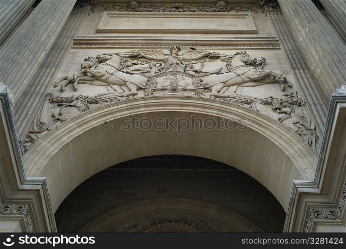 Sculpted arch in Paris France