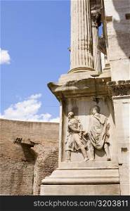 Sculpture carved on a wall, Rome, Italy
