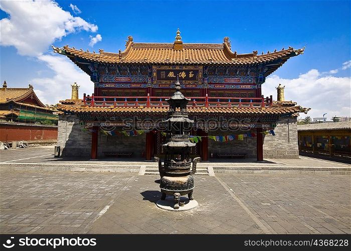 Sculpture in front of a temple, Da Zhao Temple, Hohhot, Inner Mongolia, China