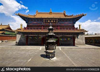 Sculpture in front of a temple, Da Zhao Temple, Hohhot, Inner Mongolia, China