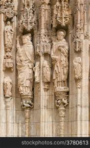 Sculpture in stone of Saint Paul church. (Built 1445-1616) Valladolid, Spain.