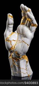 Sculpture of a Broken Marble Stone Hand. Generative ai. High quality illustration. Sculpture of a Broken Marble Stone Hand. Generative ai