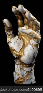 Sculpture of a Broken Marble Stone Hand. Generative ai. High quality illustration. Sculpture of a Broken Marble Stone Hand. Generative ai